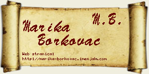 Marika Borkovac vizit kartica